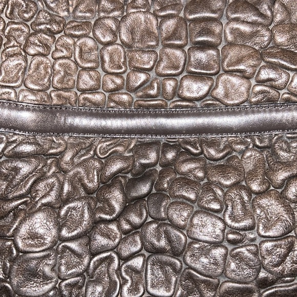 FENDI Bubble Calfskin Leather Large Chef Shopper Tote Brown Bag Authentic - Picture 8 of 11